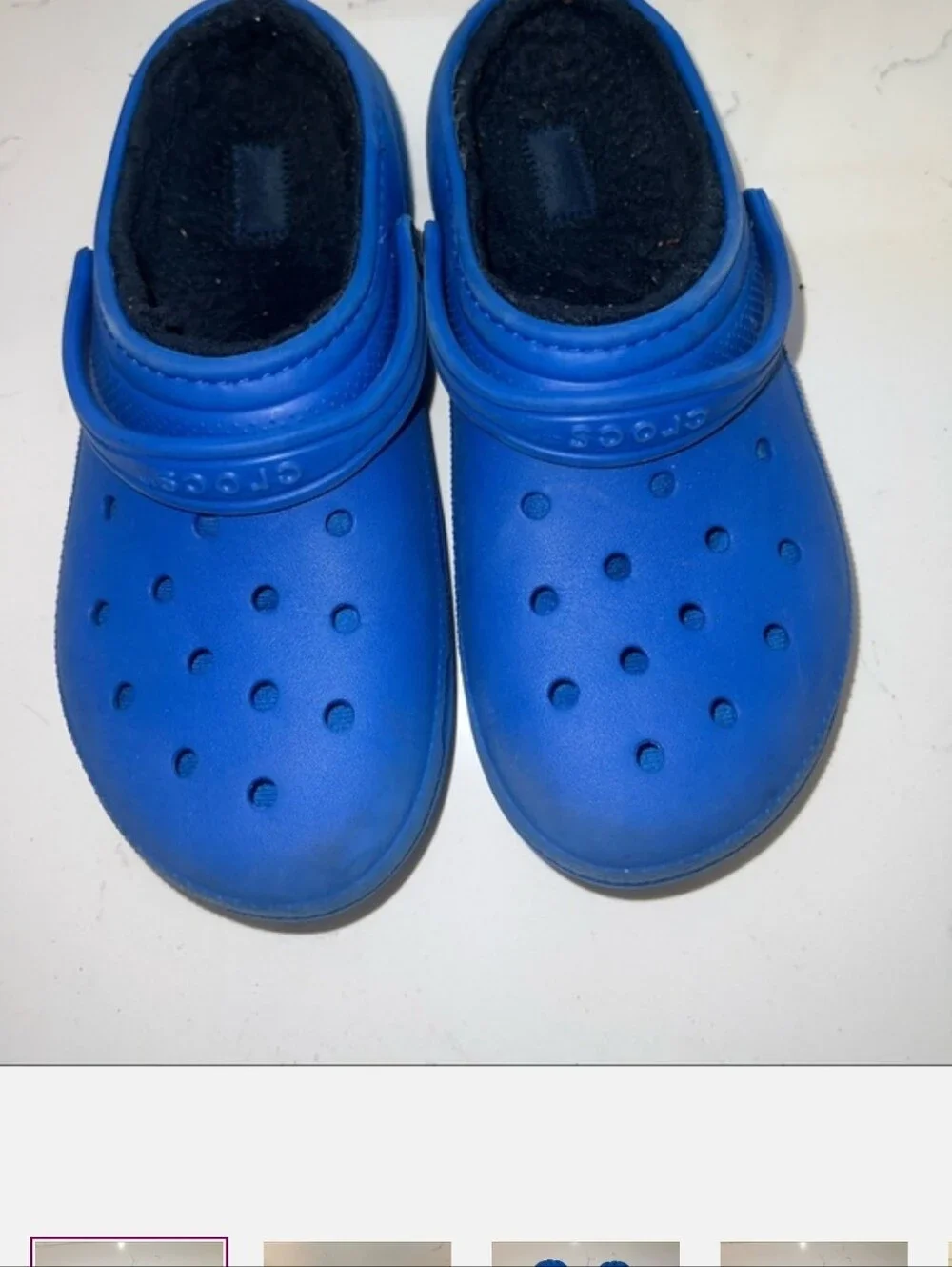 CROCS Kids Lined Clog in Bright Blue